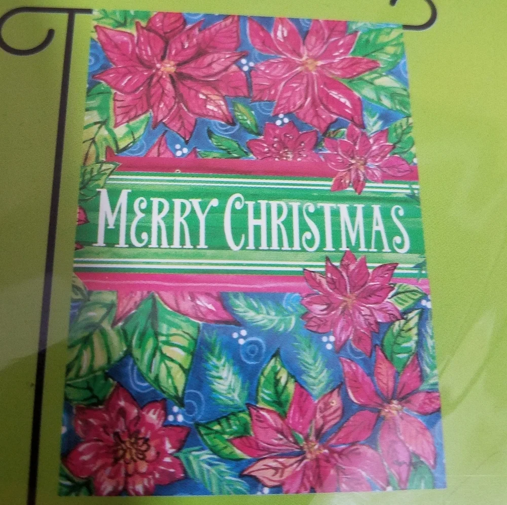 Rain or Shine Merry Christmas Small Garden Flag 12.5 x 18 New